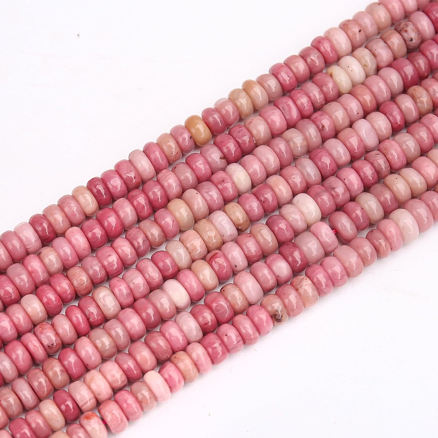 BONNY BOXX 1 Strand (150PCs) Natural 2 * 4mm Rhodochrosite Rondelle Beads, Natural Abacus Disk Stone Beads Loose Spacer Gemstone for DIY Bracelet Necklace Jewelry Making - Image 4