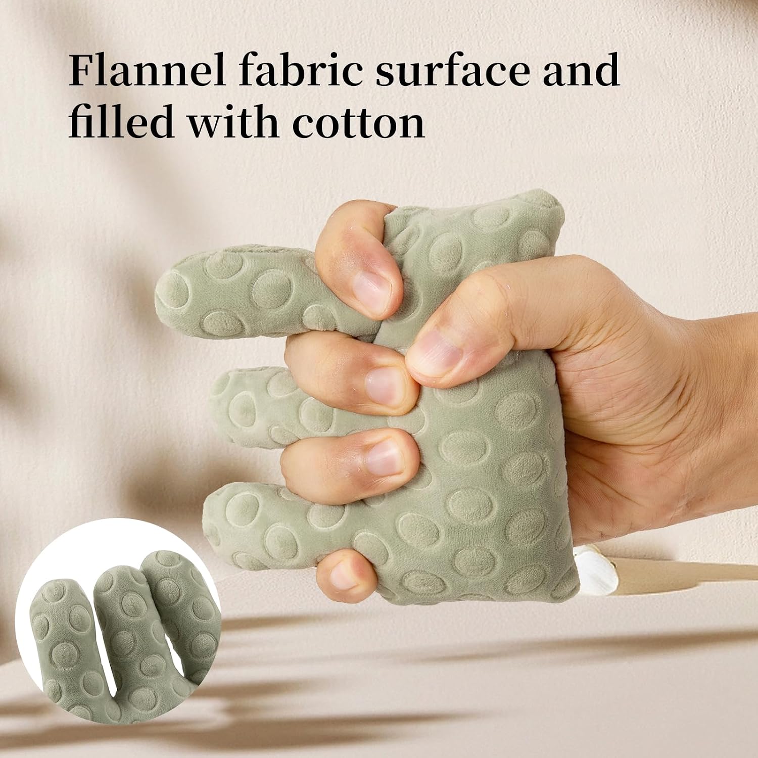 Hand Contracture Cushion Finger Separator Protector Aid For Skin Breakdown Palm Grip Hand With Elastic Band Orthosis Anti Stick Rehabilitation Training For Elderly Bedridden Patient Healthy Care Tool (Light Green)