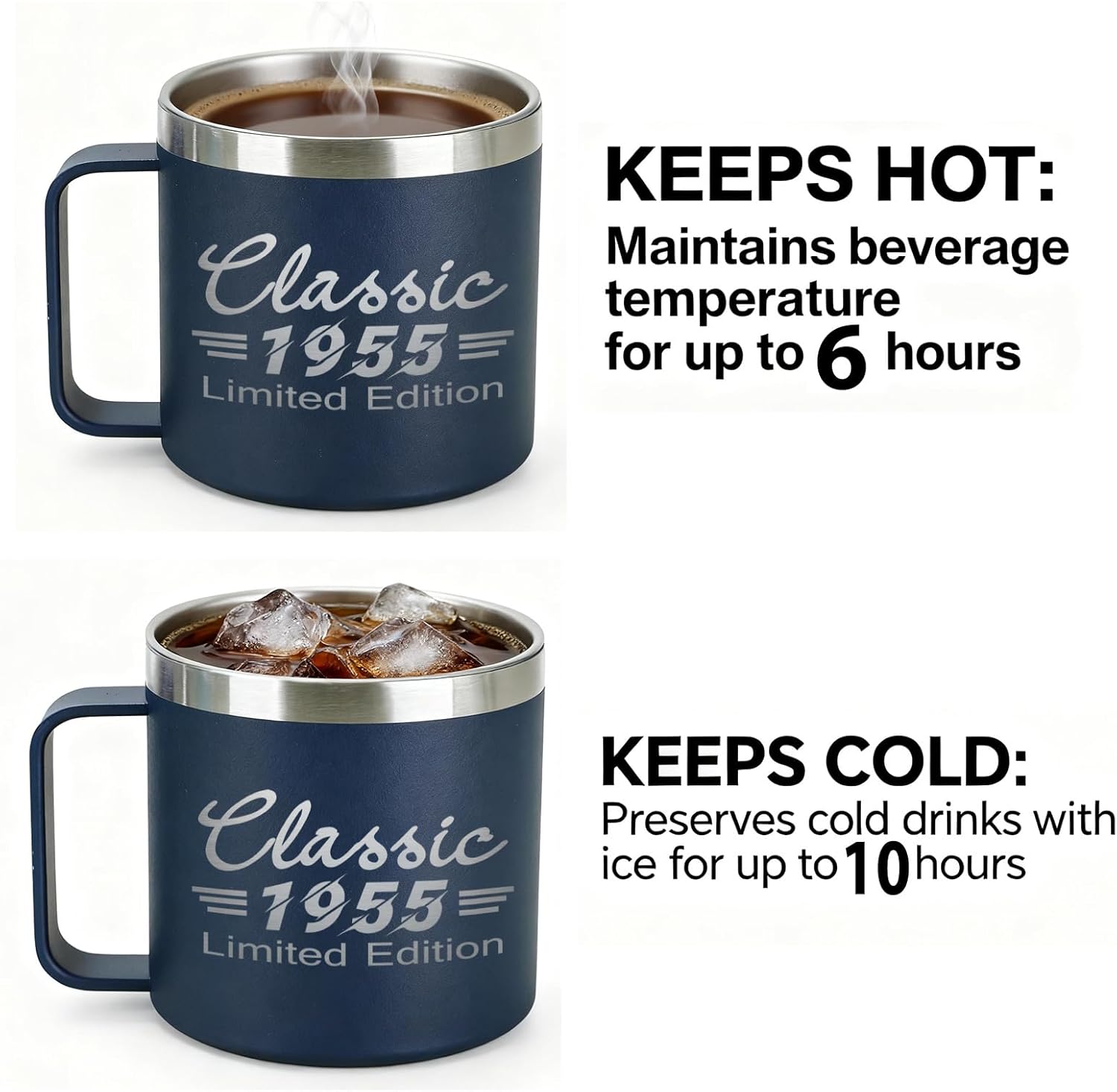 71th Birthday Gifts For Women Men, 1955 Turning 71 Year Old Birthday Gifts Ideas, 71th Birthday Decorations for Dad, Grandpa, Uncle, Husband, Friends, Coworkers, 14Oz Men's Coffee Mug Cup - Image 3