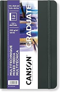CANSON Graduate Sketchbook Caderno Multitécnicas A5 200g/m² 14x21,6cm com 36 folhas