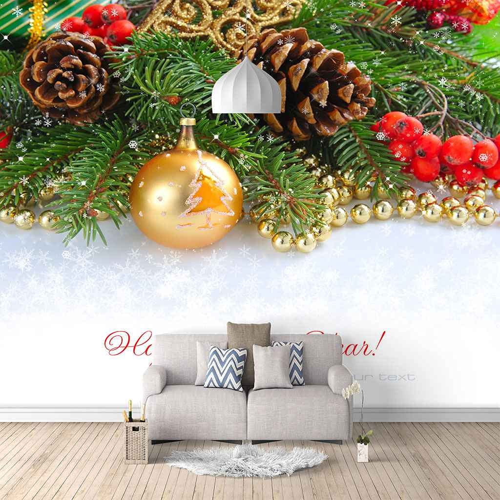 Papier peint Noël auto-adhésif 350x256 cm poster mural canevas HD