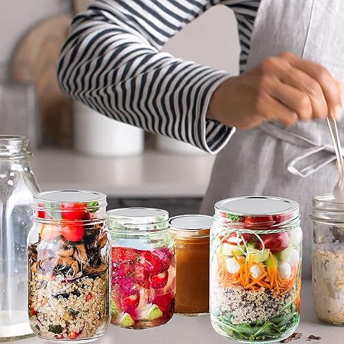 Miniatura 9 de Tapas y anillos para conservas (52 unidades, 26 juegos), tapas FGSAEOR de 3.386 in de ancho para frascos Mason y bandas para tarros Ball y Kerr,