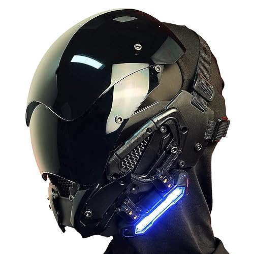 Marikito Punk Helmet Futuristic Techwear Sci Fi Gothic Mask - Halloween Cosplay Costume Suitable For Any Adult