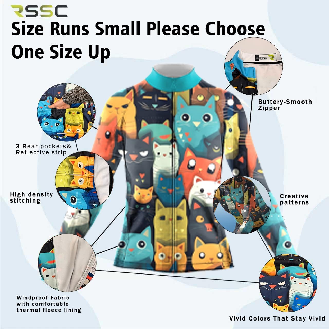 Cycling Jersey Women Cycling Jacket Long Sleeve Soft Bike Jersey Long Sleeve Bike Jacket with 3 Pockets Quick Dry