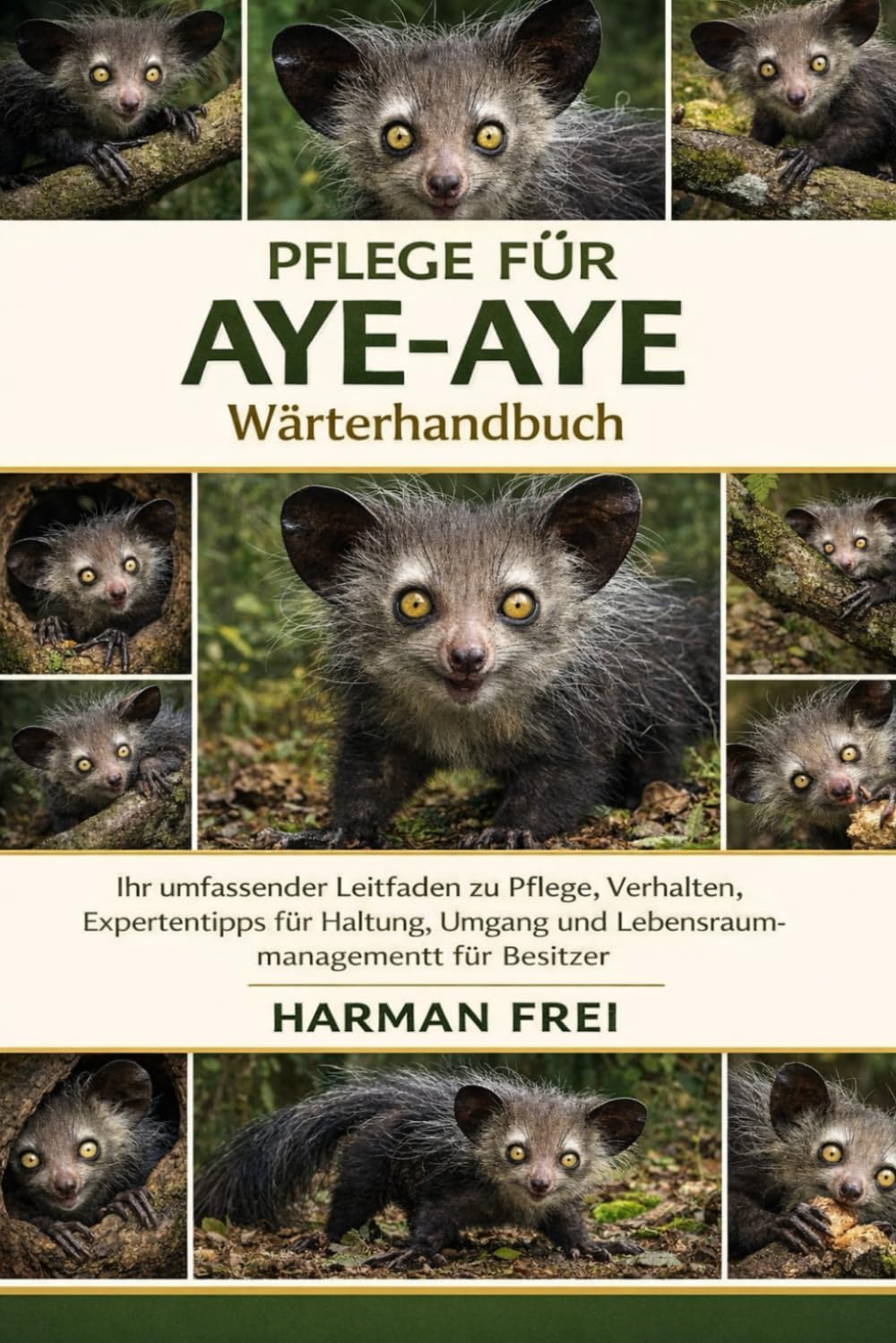 PFLEGE FÜR AYE-AYE: Ihr umfassender Leitfaden zu Pflege, Verhalten, Expertentipps für Haltung, Umgang und Lebensraummanagement für Besitzer