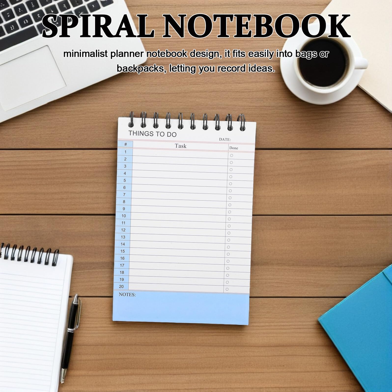 2 Unidades Cuaderno de Notas Espiral Diario Punteado Planificador sin Fecha Minimalista Compacto para Notas Diarias y Tareas