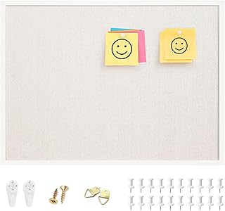 12 Closet Office Ideas for Hidden Workspaces 39 OWLKELA 20'' x 30'' Linen Bulletin Board, White Framed Corkboard, White ...