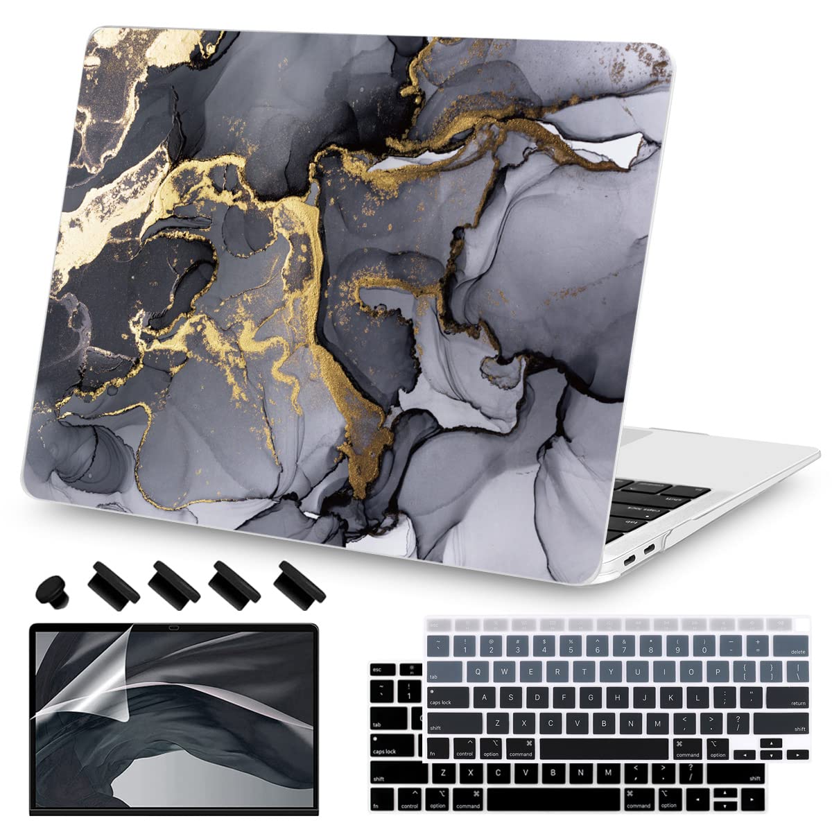 Teryeefi Compatible with 2018 2019 2020 MacBook Air 13 inch Case M1 Chip A2337 A2179 A1932 Retina Display Touch ID, Plastic Hard Shell & Keyboard