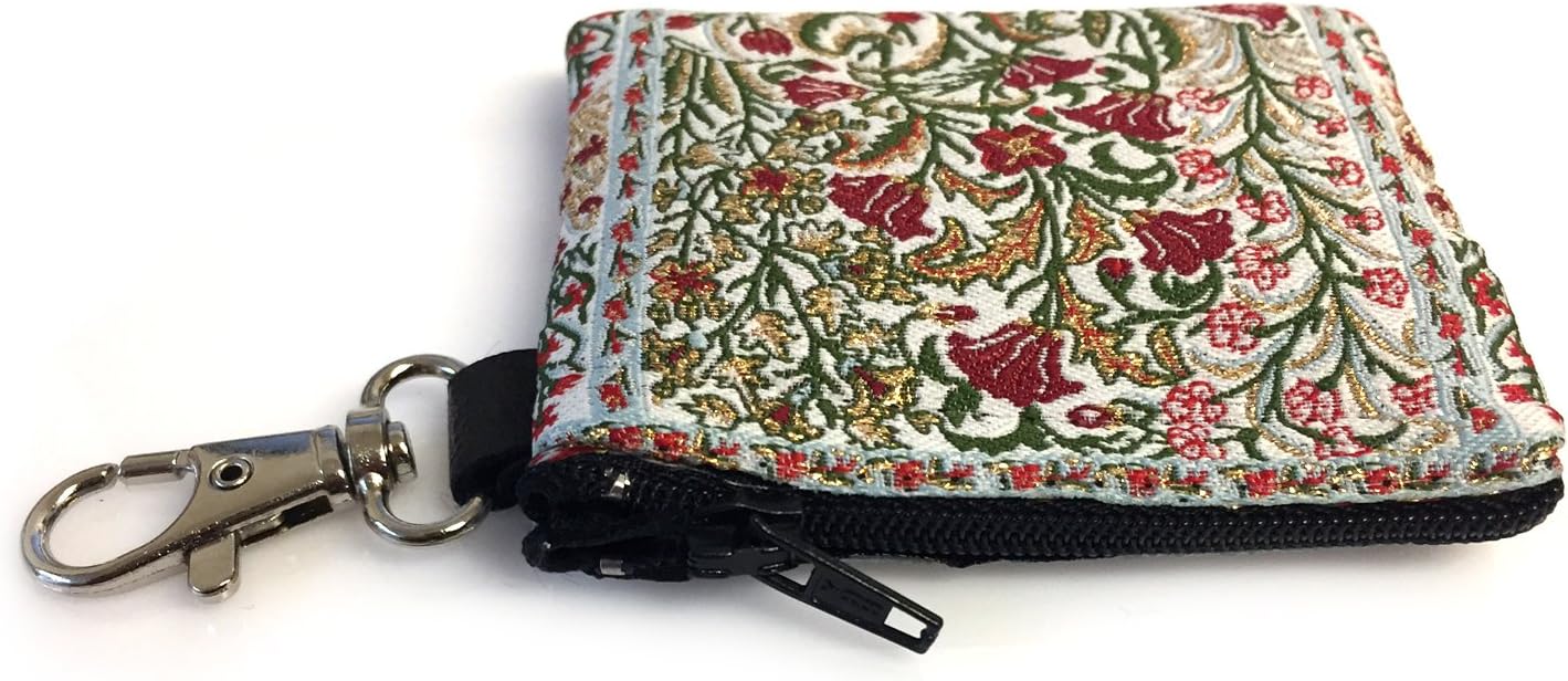 Religious Gifts - Tulips Tapestry Key Chain Coin Change Rosary Case Pouch 3 1/16 Inch