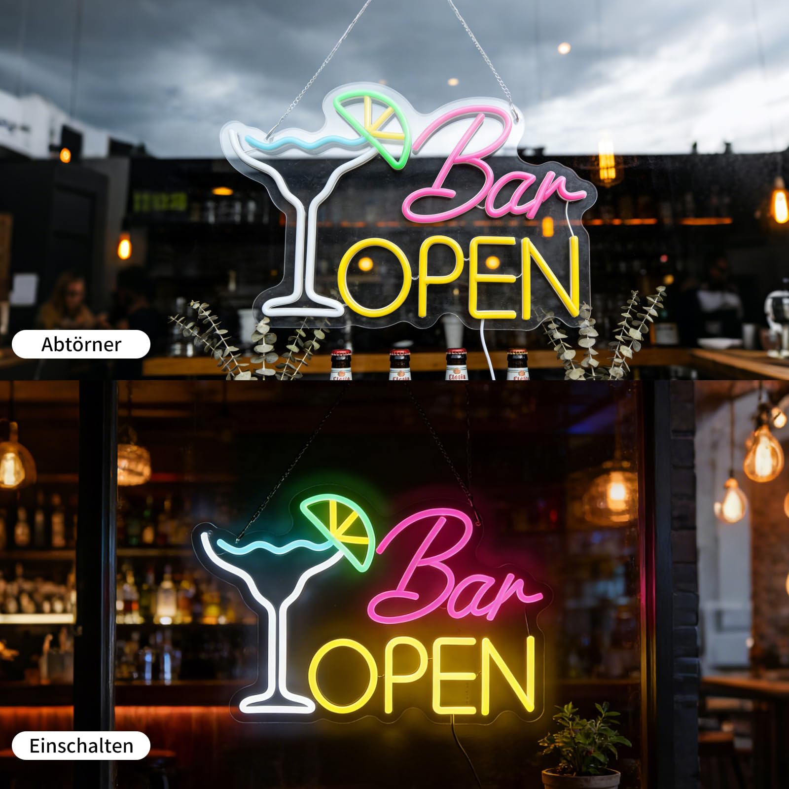 Bar Open Neon Schild, Neon Schild Bar, Bar Schild Beleuchtet, für Bars, Clubs, kleine Restaurants, Café, Familienbar, Party, Geschäftsdekoration