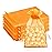 G2PLUS Orange Organza Bags 4x6 In - 100PCS Drawstring Organza Bags, Sheer Mesh Jewelry Pouches, Halloween Goodie Candy Treat Bag for Christmas, Thanksgiving, Wedding Party Favors