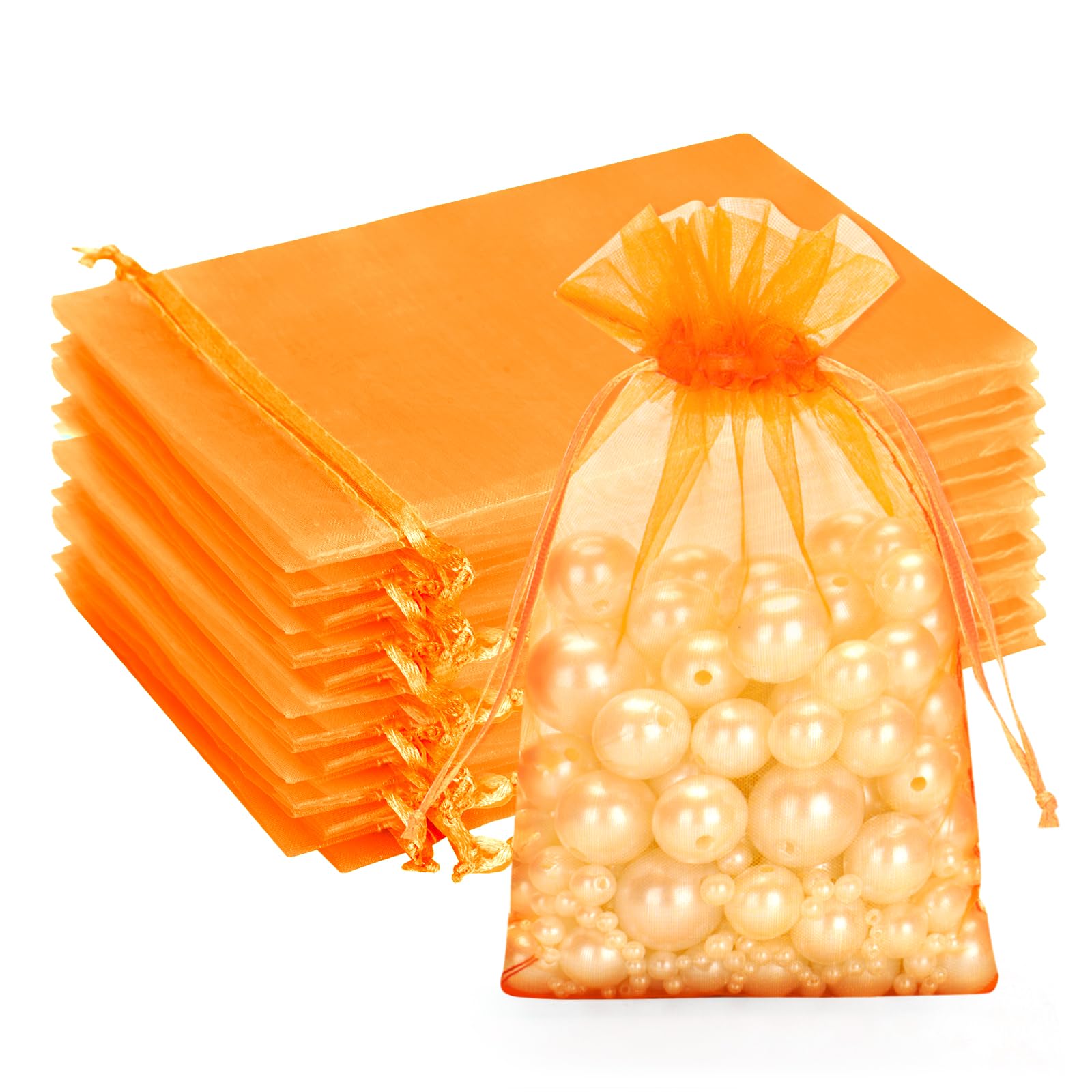 G2PLUS White Organza Gift Pouches - 7x9 CM Small Organza Favor Bags, 50 PCS Wedding Jewelry Bags - Clear Mesh Pouches for Wedding, Christmas, Birthday, Anniversary — view 30