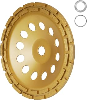 uyoyous Schleifscheibe 230mm x 22,23mm, 5.5mm Dick Doppelreihige Topfschleifer, Extra Speed Schleiftopf für Beton, Naturstein, Fliesenkleber und Granit