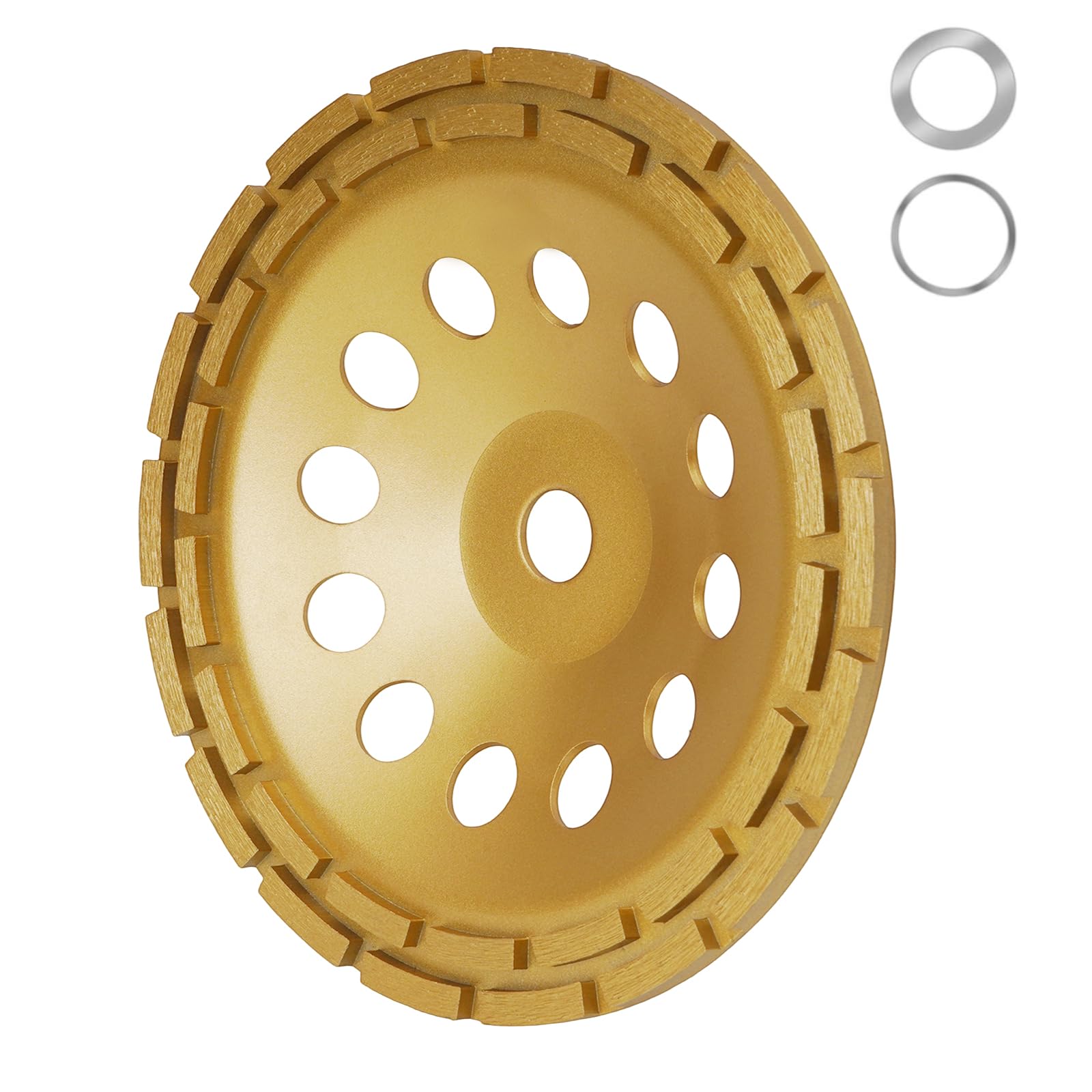 uyoyous Schleifscheibe 230mm x 22,23mm, 5.5mm Dick Doppelreihige Topfschleifer, Extra Speed Schleiftopf für Beton, Naturstein, Fliesenkleber und Granit