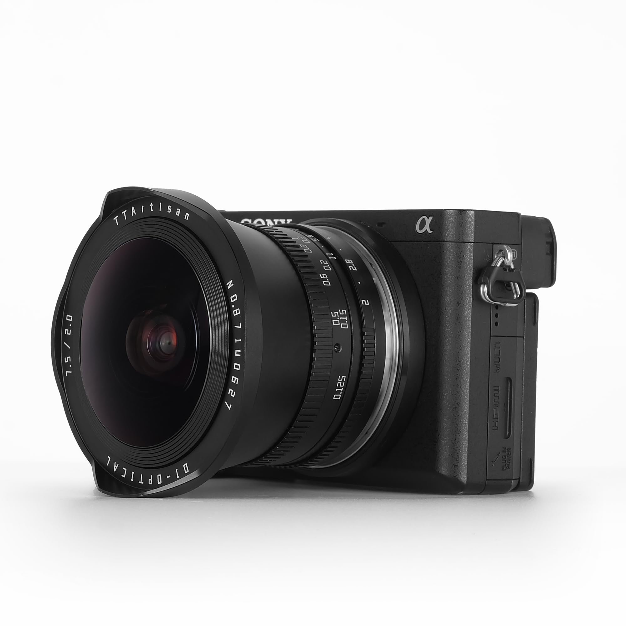 TTARTISAN 7.5mm F2.0 Objetivo de cámara Ojo de pez para Montura Fuji X APS-C Enfoque Manual (sin Filtro ND)
