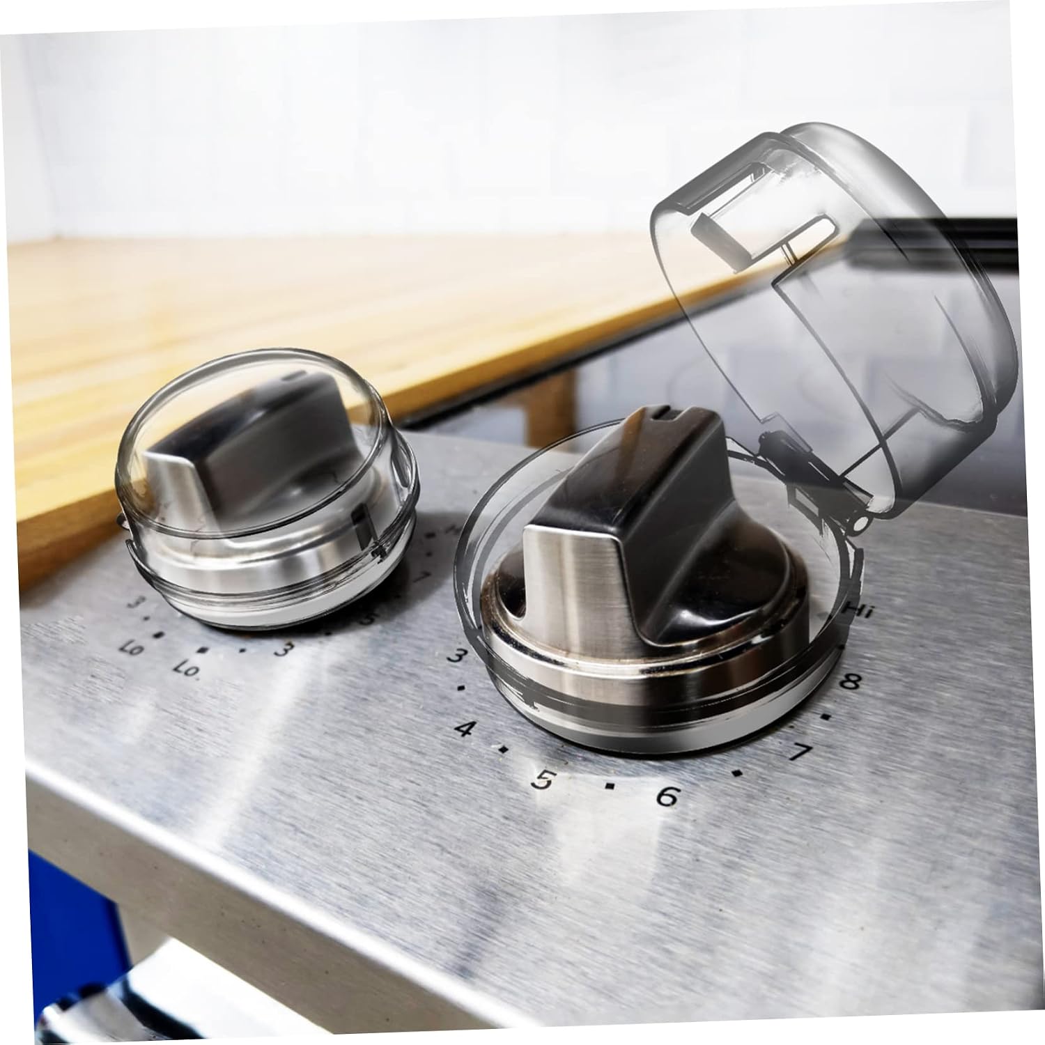 MERRYHAPY 8pcs Stove Knob Covers Proofing Gas Knob Safety Guards for Boy Girl Kitchen Compatible Stove Types Material for Home Safety