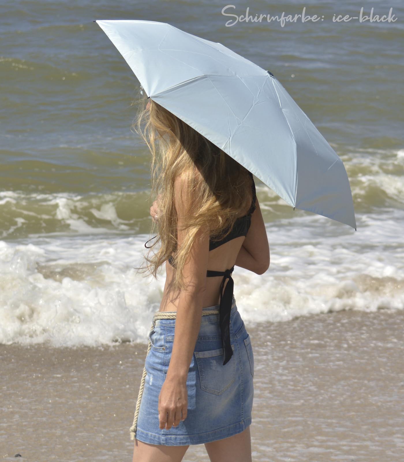 iX-brella Mini ombrello parasole con apertura e chiusura automatica, con protezione UV e calore