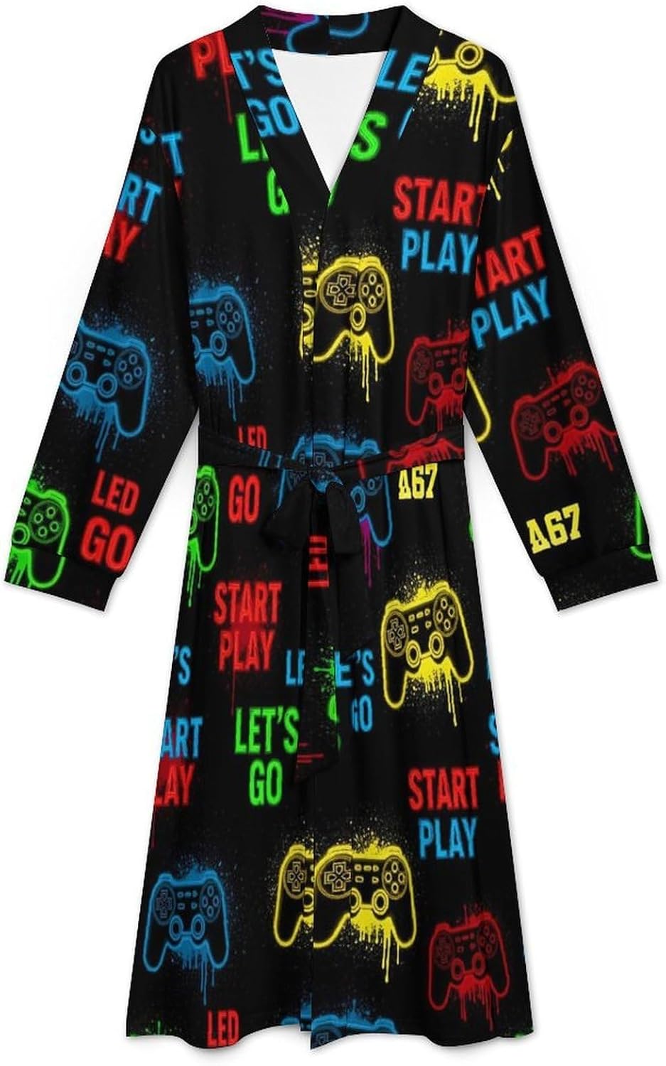 Unisex Bathrobe for Men Women, Casual Comfortable Loungewear Open Front Belted Kimono Robe for Spa, Shower