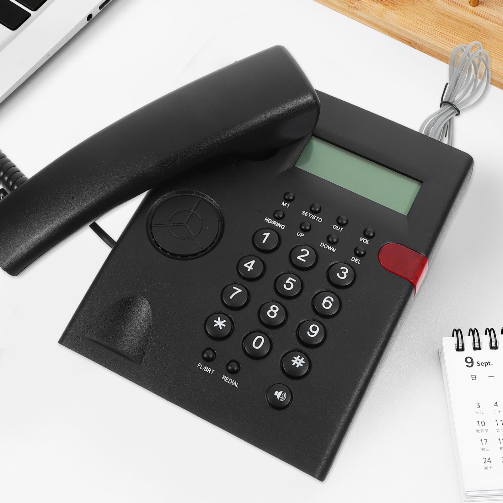 HOMSFOU Telefono Fisso Fili Telefoni Fissi per Casa Ufficio Telefoni Tasti Grandi per Anziani e Adolescenti Dispositivo Intuitivo e Facile da Usare