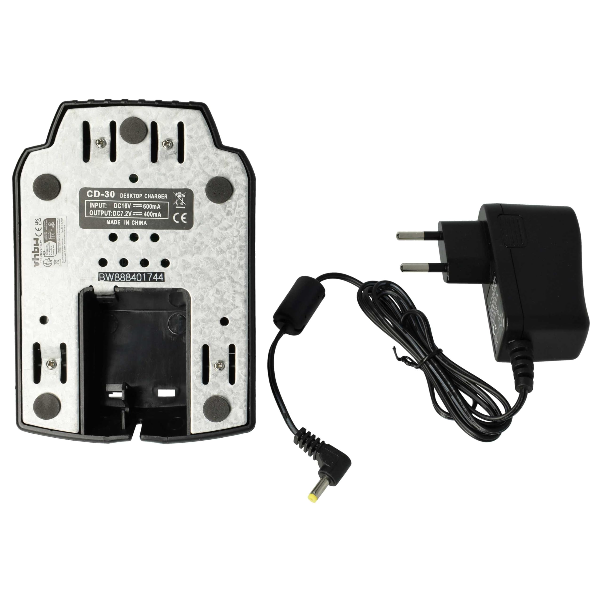 vhbw Chargeur Compatible avec Vertex VXA-300 Pilot III Batteries de Radio - Socle + Prise, 7,2 V, 0,4 A