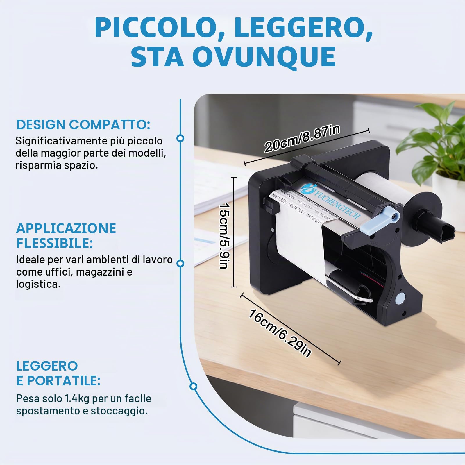 YUCHENGTECH Distributore Automatico di Etichette Regolabile a 3 Velocità | Dispenser Etichette Adesive Larghezza 20-130 mm Lunghezza 20-130 mm per Etichette Autoadesive/PET/PVC