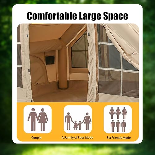Miniatura 2 de Tiendas de campaña inflables con bomba de mano, tiendas de campaña Air Glamping, tienda de campaña inflable impermeable y resistente al viento,