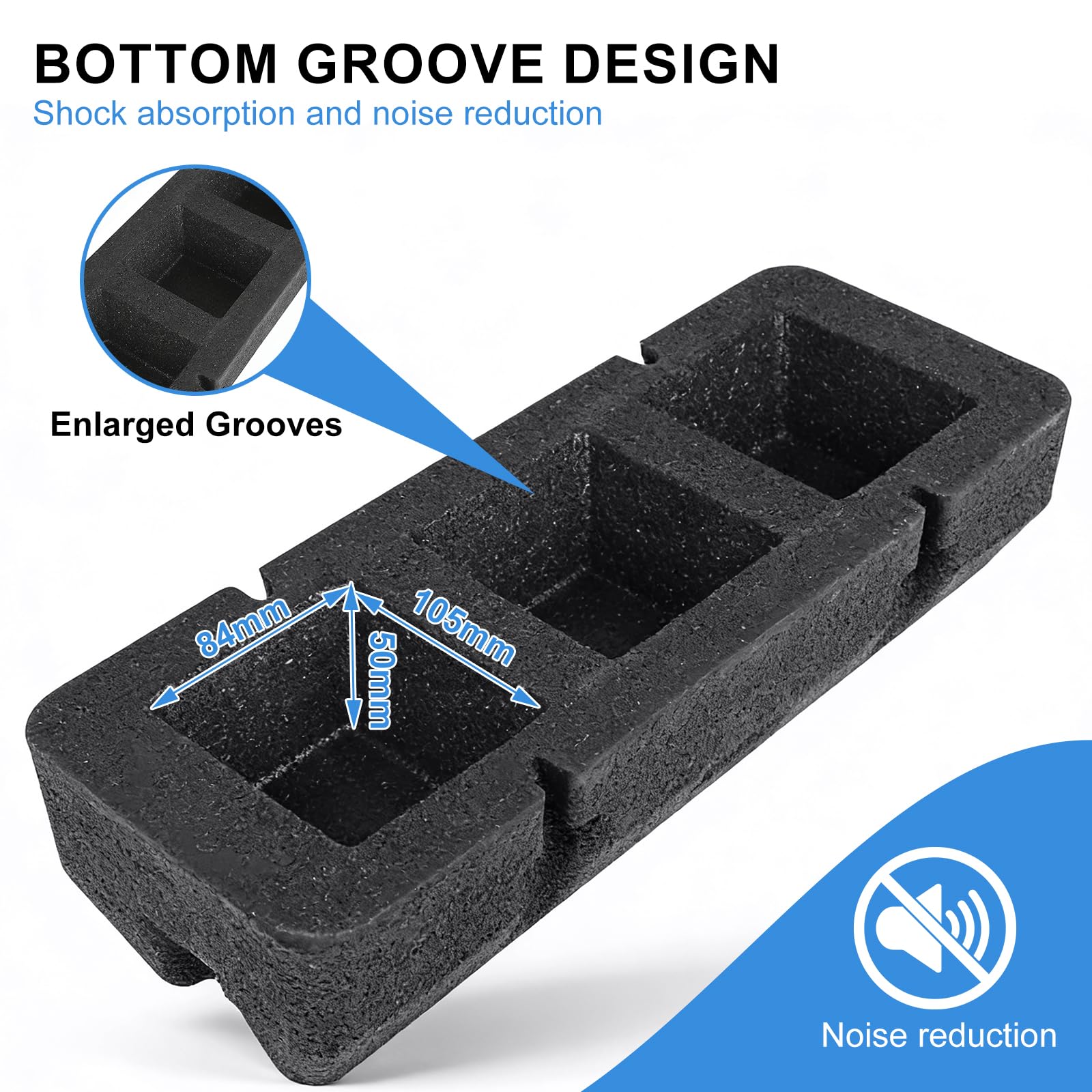 EXLECO 2 Silent Blocs pour Antivibratoires Pompe à Chaleur 450mm avec Niveau à Bulle, Console de sol pour Climatiseur Exterieure, Support en Caoutchouc pour Résistants aux UV, Charge Max. 350KG