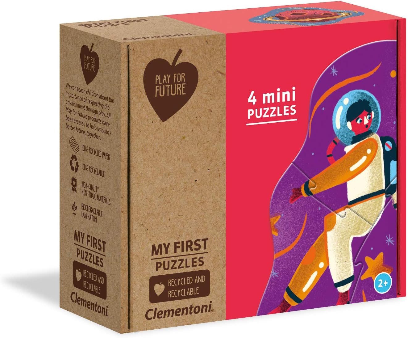 Clementoni - 20822 - My First Puzzle Play for Future - Over The Moon - 3+6+9+12 Pieces - Made in Italy - 100% Recycled Materials, Jigsaw Puzzle for Kids