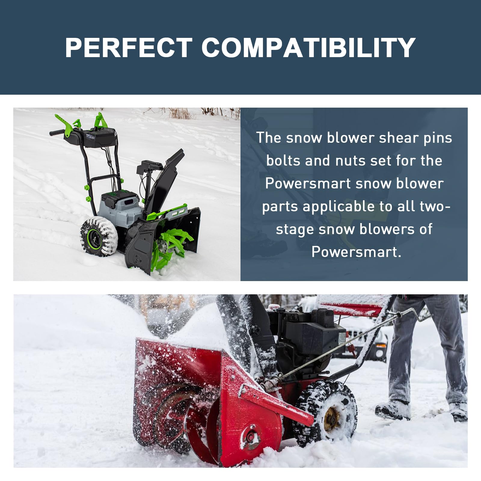 Lot de 8 goupilles de cisaillement pour souffleuse à neige PowerSmart, 303160355/303160355P
