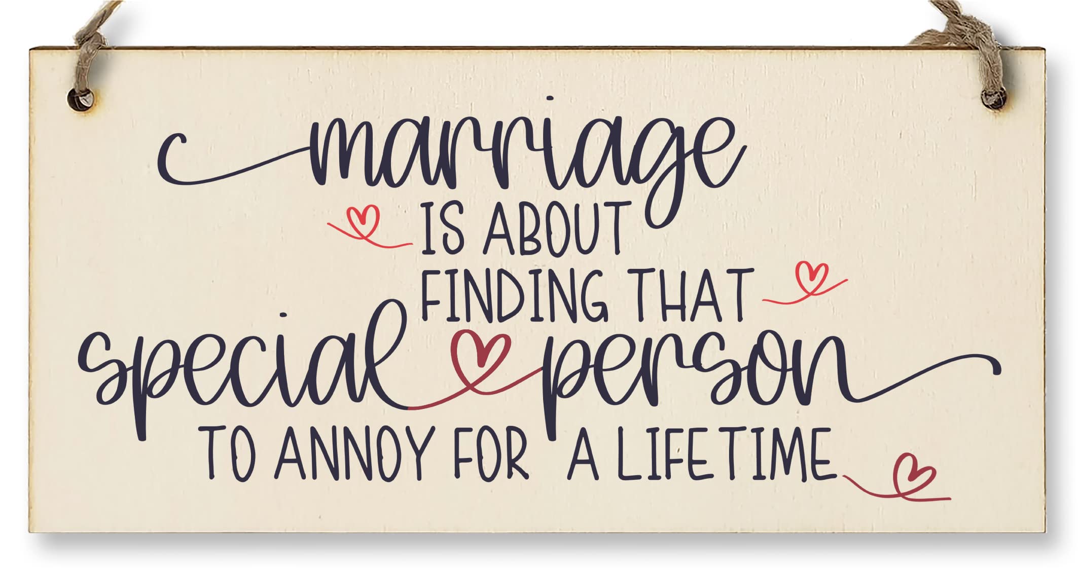 Handmade Wooden Hanging Wall Plaque Happy Marriage Special Person Annoy Lifetime Decorative Sign Wedding Gift