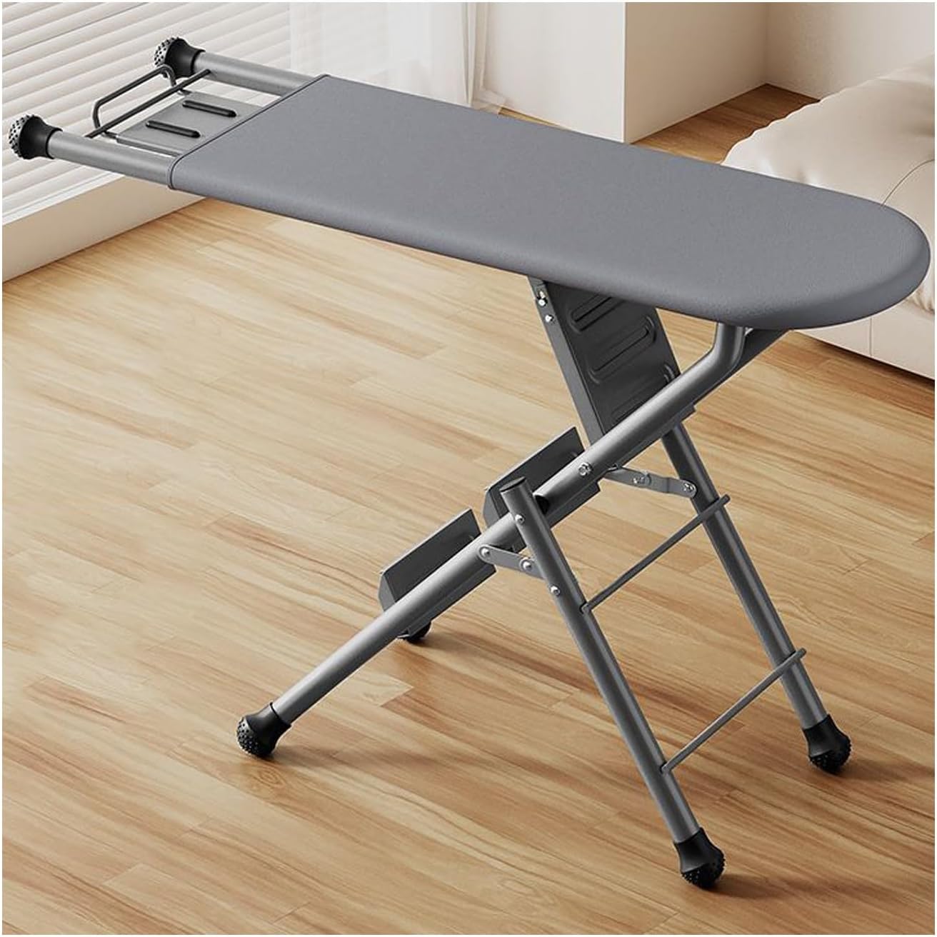 Ironing Board Full Size 2 in 1 Ladder Iron Board Foldable Stainless Steel Heavy Duty Large Ironing Board with Iron Rest, Metal Mesh, 120x34cm Ironing Surface