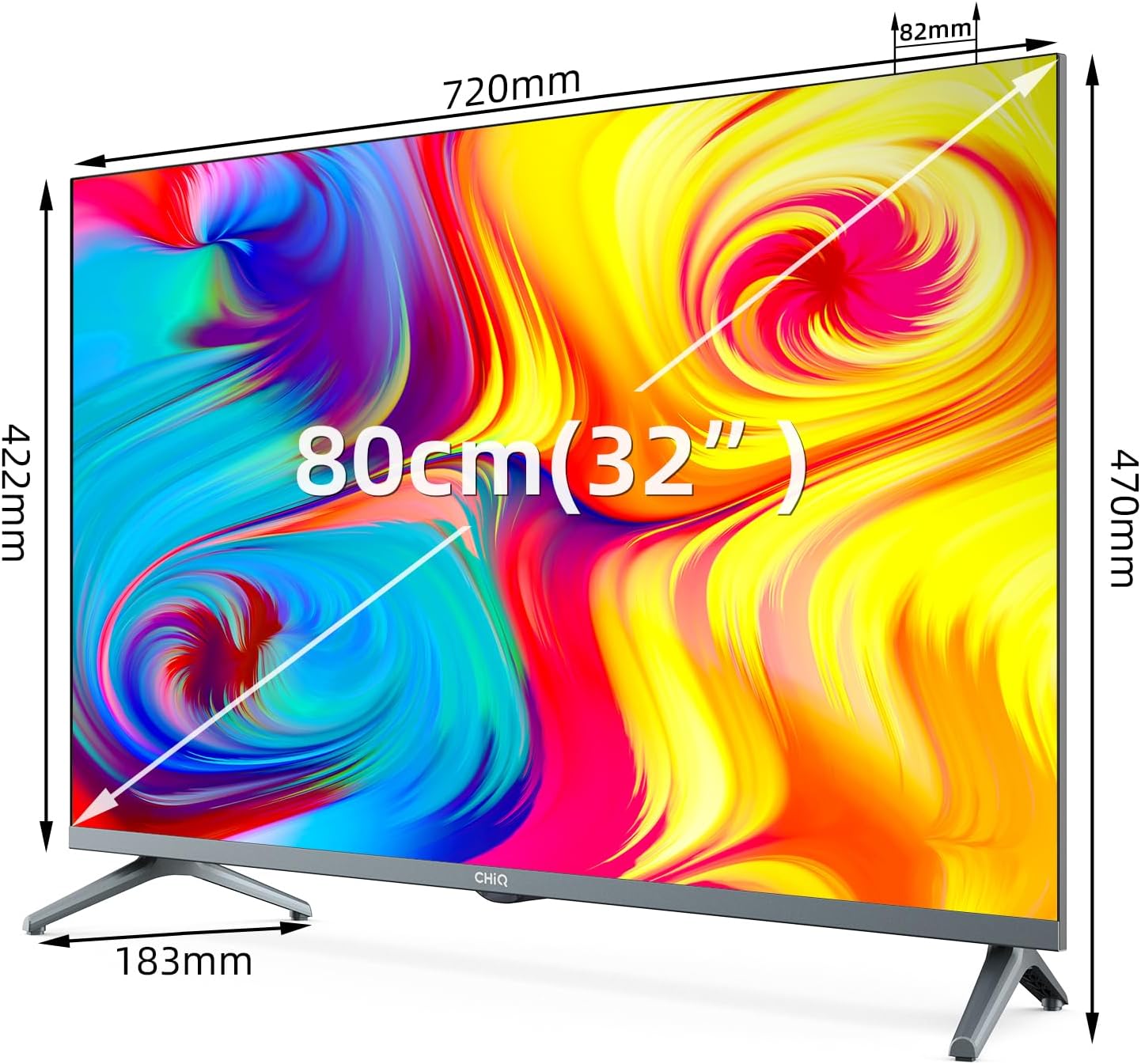 CHiQ L32H8CG TV 32 pollici, Smart TV, FHD, senza cornice in metallo, HDR10 e HLG, triplo sintonizzatore CHiQ L32H8CG TV 32 pollici, Smart TV, FHD, senza cornice in metallo, HDR10 e HLG, triplo sintonizzatore