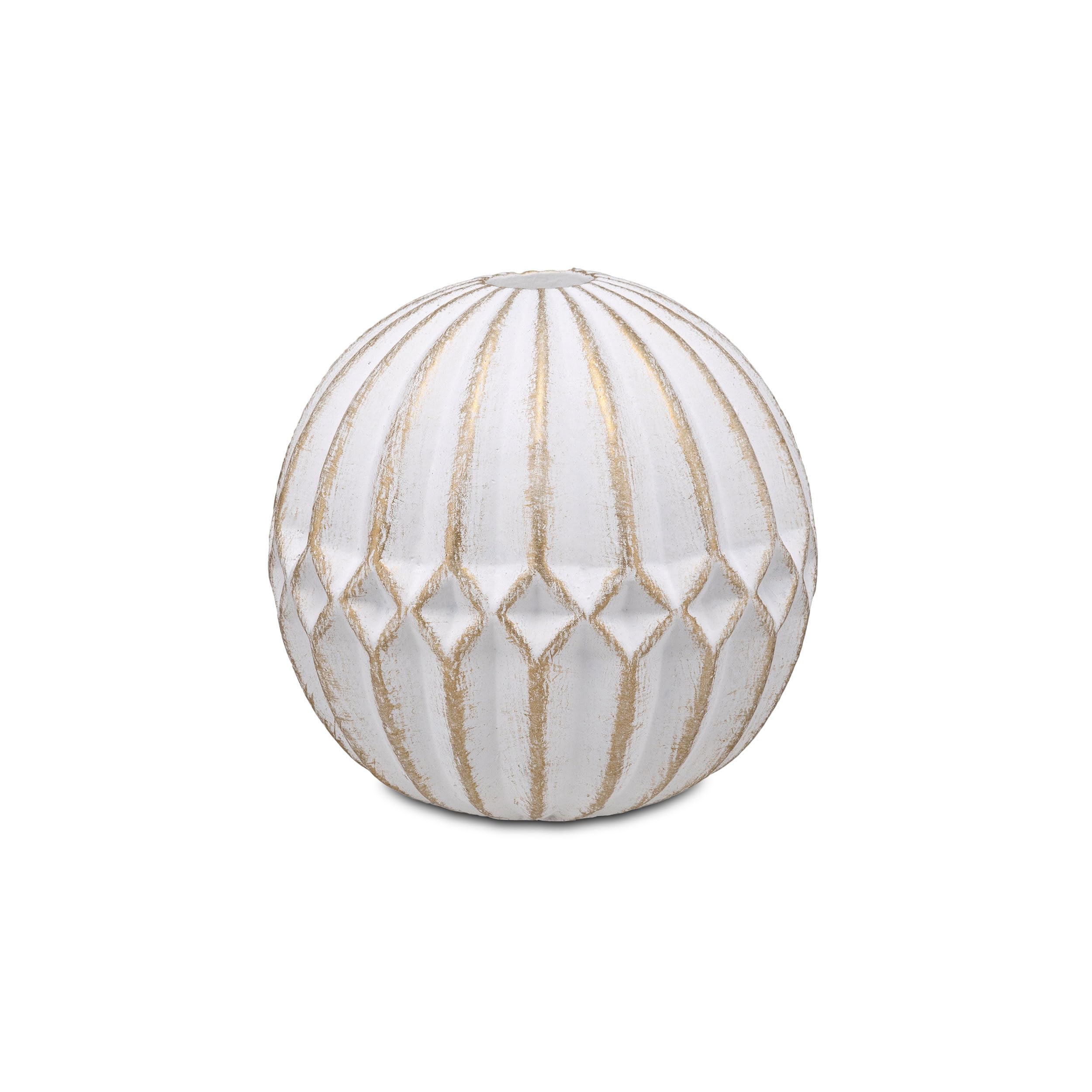 RITUALI Domestici - FACCIOLUCE Candle Holder White Stripes, 12 x 12 x 12 h cm, Cement Resin Collection