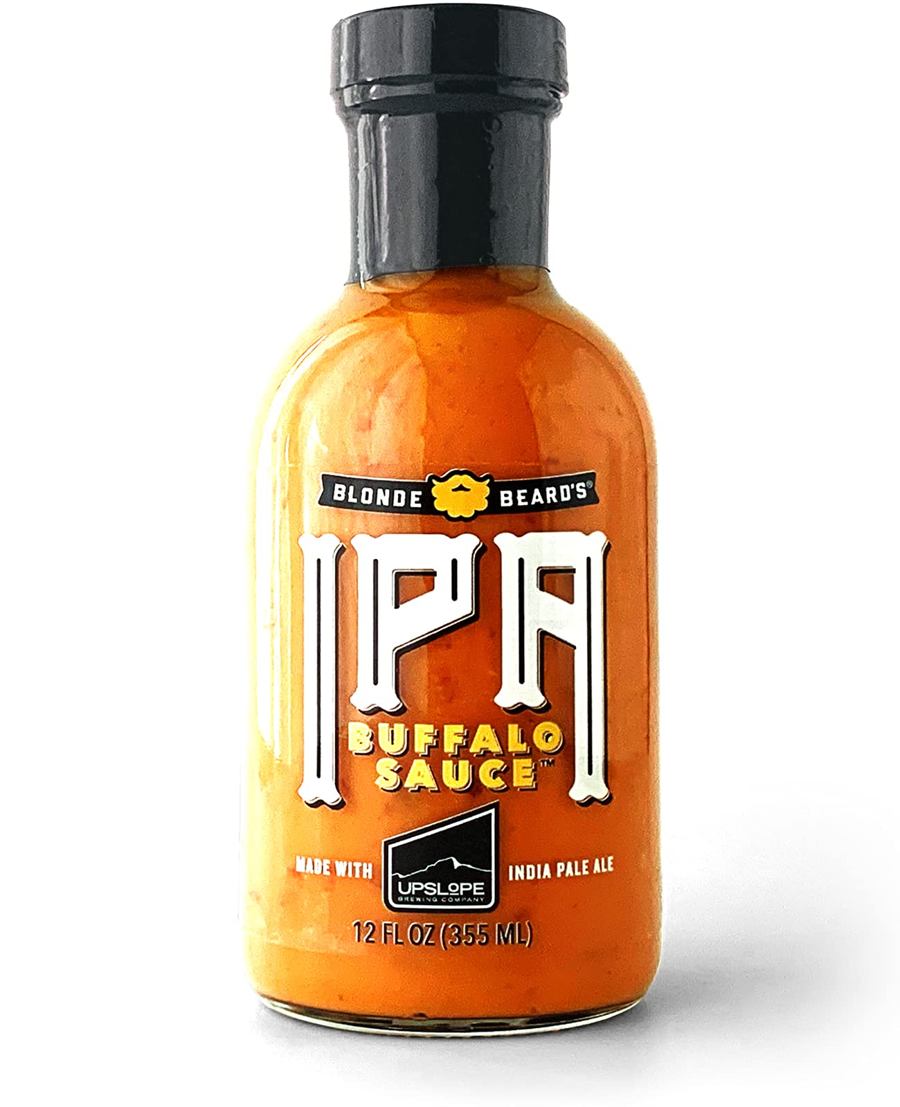 Blonde Beard's IPA Buffalo Sauce - (Medium/Hot) - Made With Upslope India Pale Ale - Great On Chicken Wings - Hot & Hoppy - Craft Beer, Cayenne Pepper, Garlic, Butter - All Natural (12 fl oz)