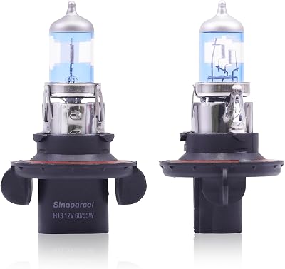 Sinoparcel 9008 H13 Halogen Headlight Bulb Warm White High Performance 2PCS