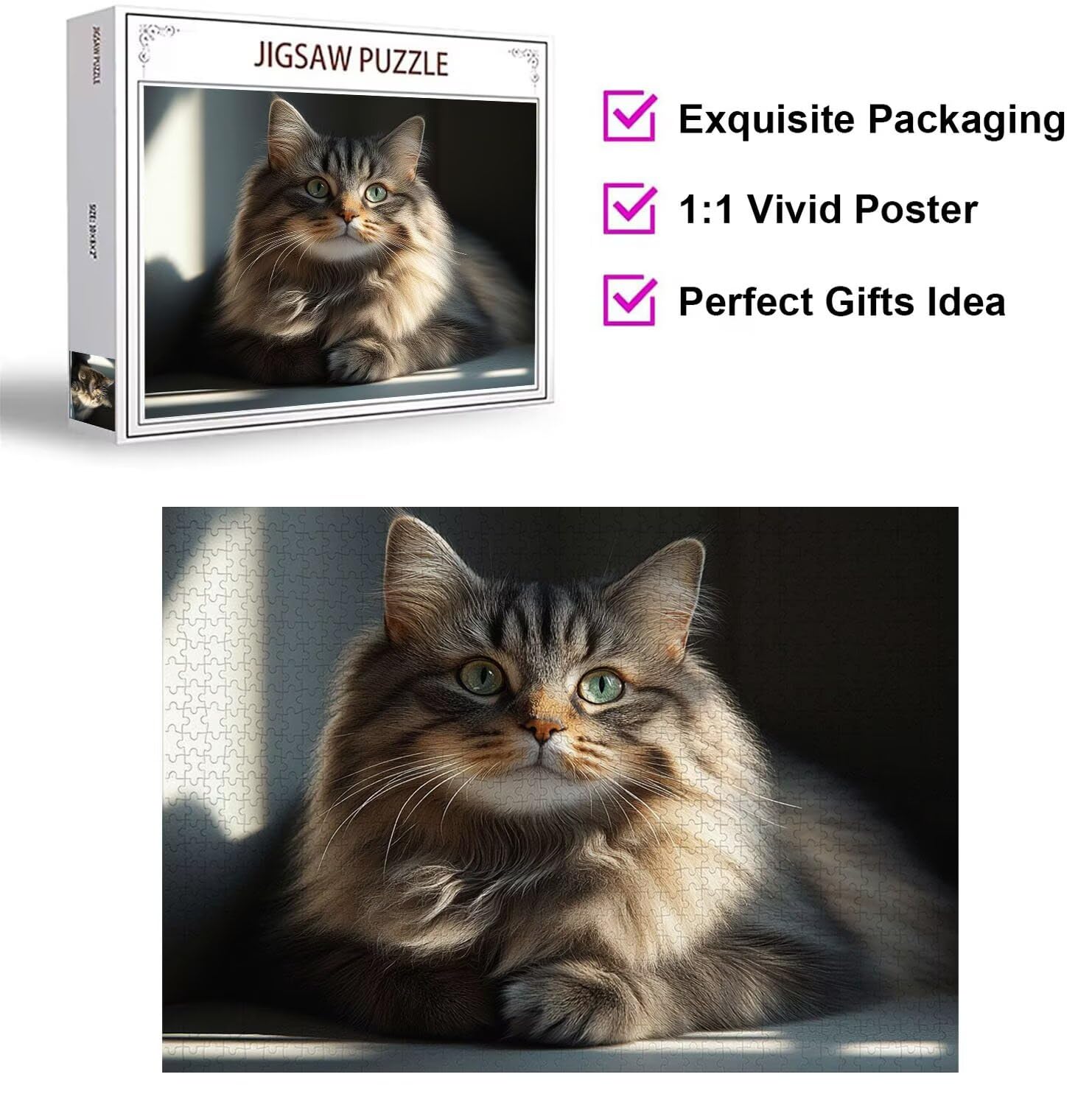 Puzzle 5000 Teile für Erwachsene, 3D Puzzle Katzen Holzpuzzles, n-487 | Puzzlematte Tier, Heimunterhaltung, Entspannung Meditationspuzzle, Impossible Klassische Jigsaw Puzzles, Home Decoration