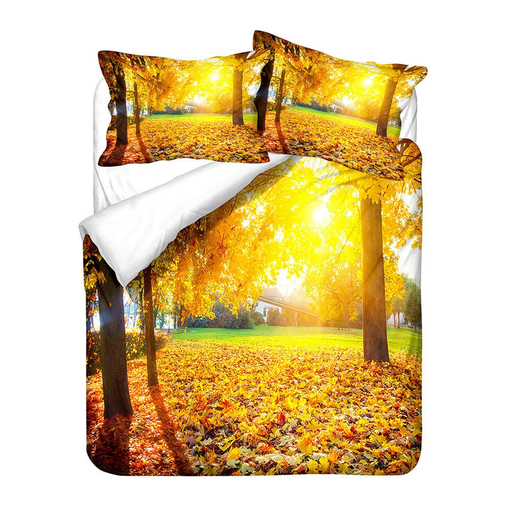 Housse de couette paysage imprimé 3D pour une ambiance d'automne chaleureuse
