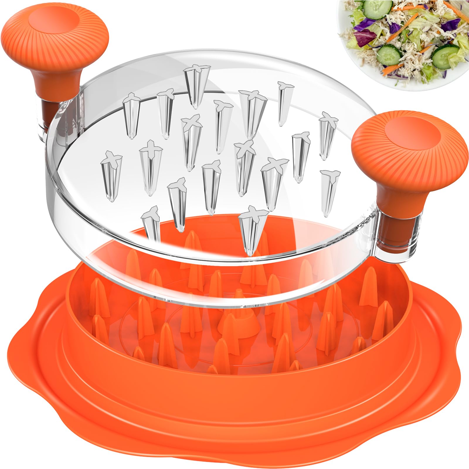 Ukeetap 10" Pro Large Meat Shredder Tool Twist for Seafood, Chicken, Beef, Orange