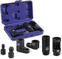 WORKPRO 6-Pc O2 Oxygen Sensor Socket Set - 3/8" & 1/2" Drive, 22mm/27mm Offset Sockets + Thread Chasers for Easy Sensor Removal