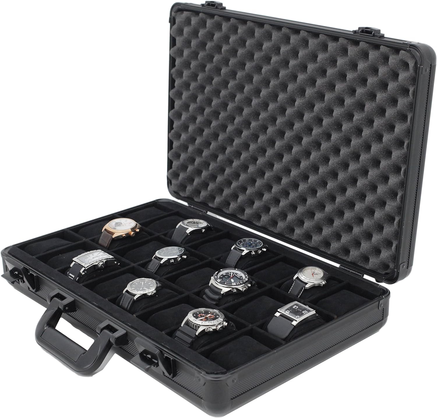 Luxury Watch Box for Men & Womens - 24 Slot Flat Luxury Display Case Organizer, Carbon Fiber Design Jewelry, Watches, Mens Storage Holder (B0CSXF7BRY) Amazon Price History, Amazon Price Tracker
