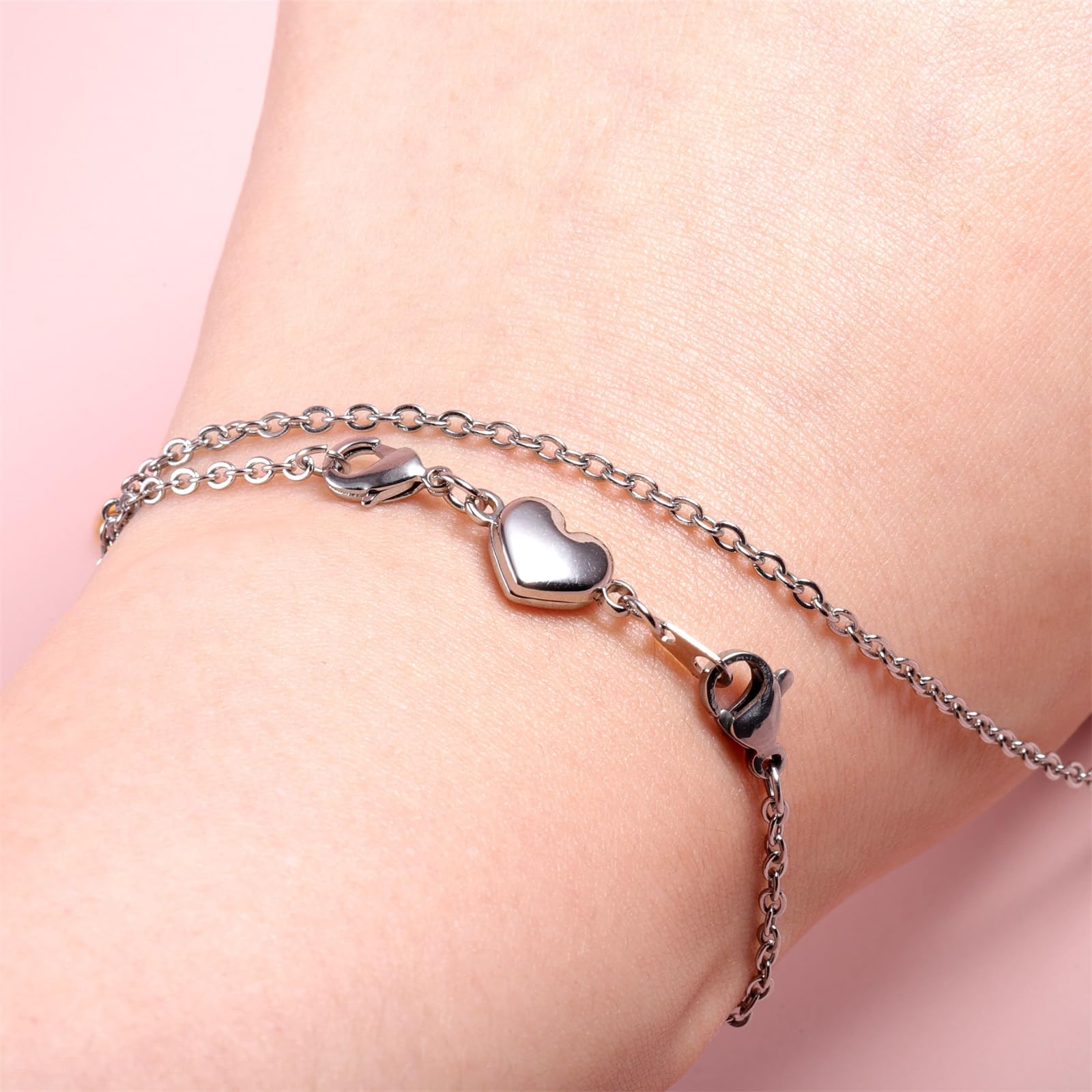 Armband Verschluss Magnetische Kettenverschluss, 8 Stück Gold Silber Herz Magnetische Verschlüsse für Armbänder Fußkettchen Ketten Verschlüsse zum Basteln Schmuck verschluss herstellungszubehör