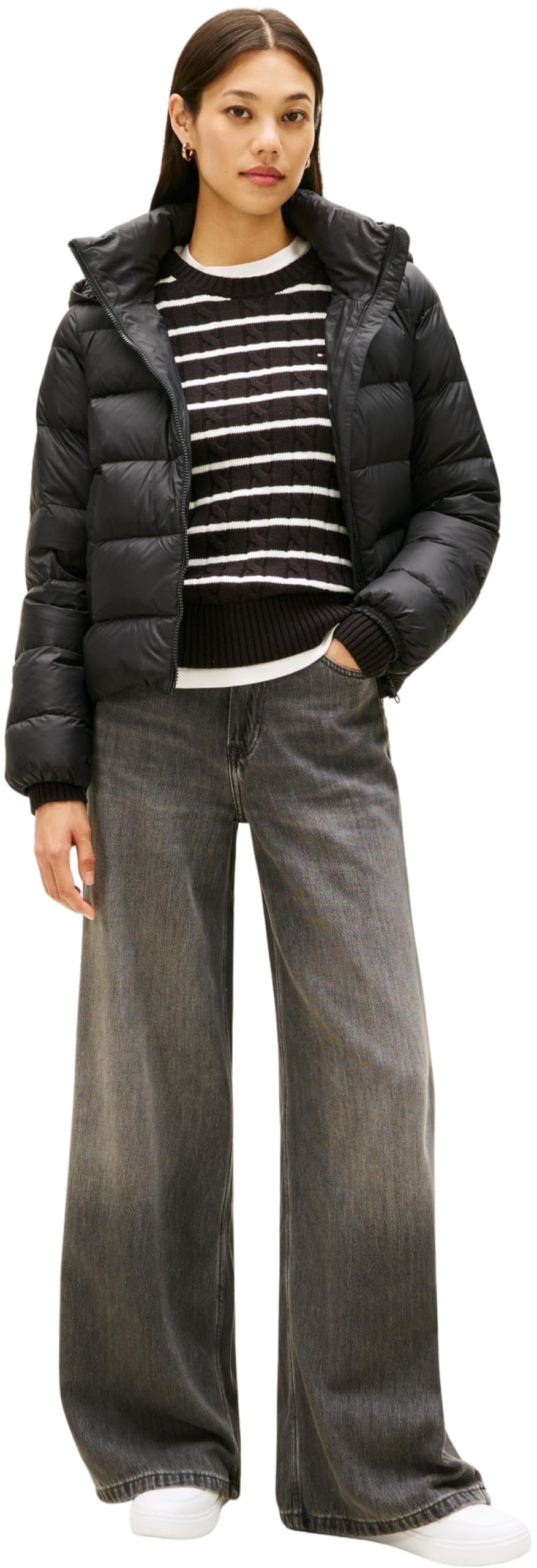 Tommy Hilfiger Donna Giacca Imbottita Down Casual Jacket con Cappuccio