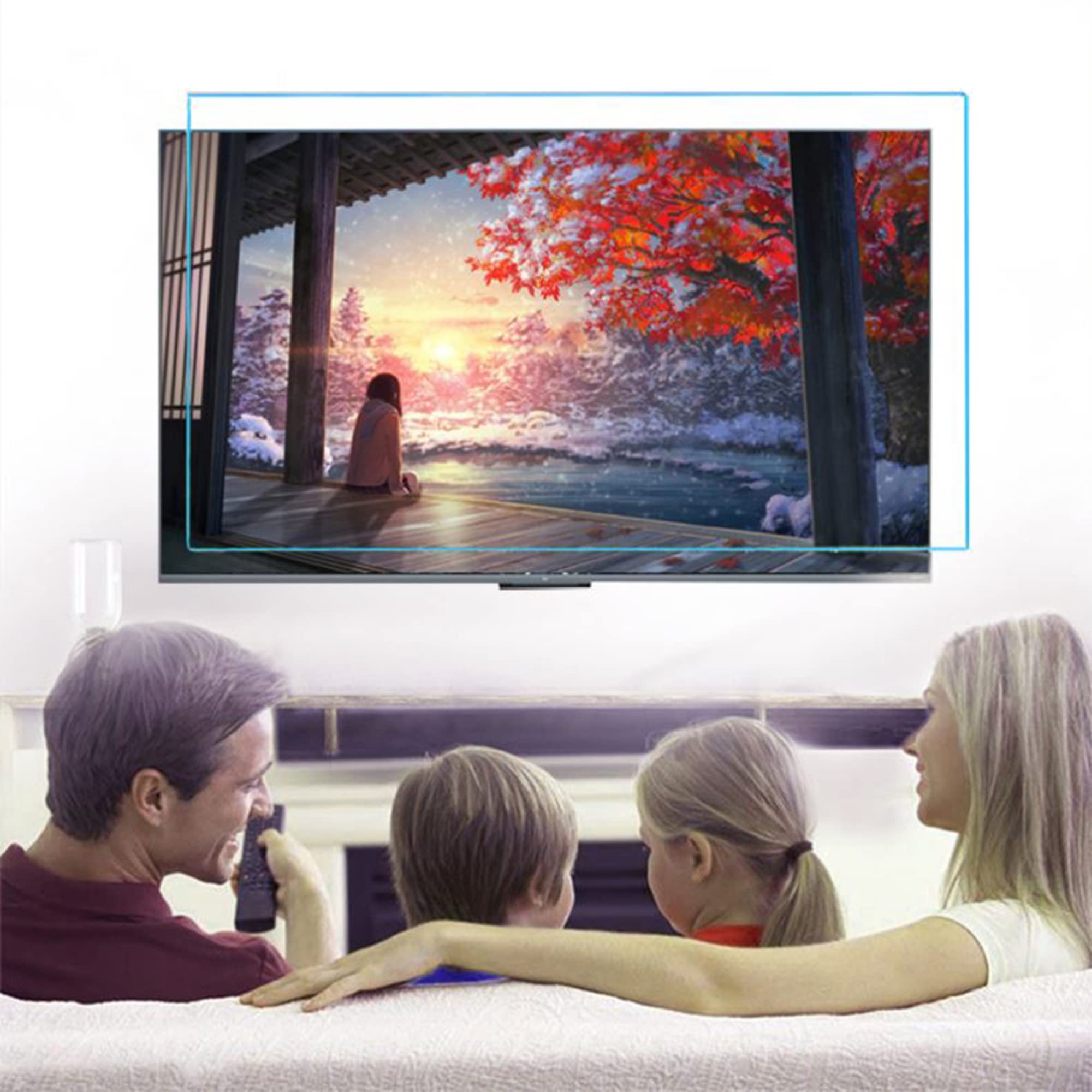 50 Pulgadas Protector de Pantalla de TV Anti UV, Luz Anti-Azul Mate Antideslumbrante Protección para los Ojos Película Ultra Transparente Aliviar la Fatiga Ocular para LCD, LED