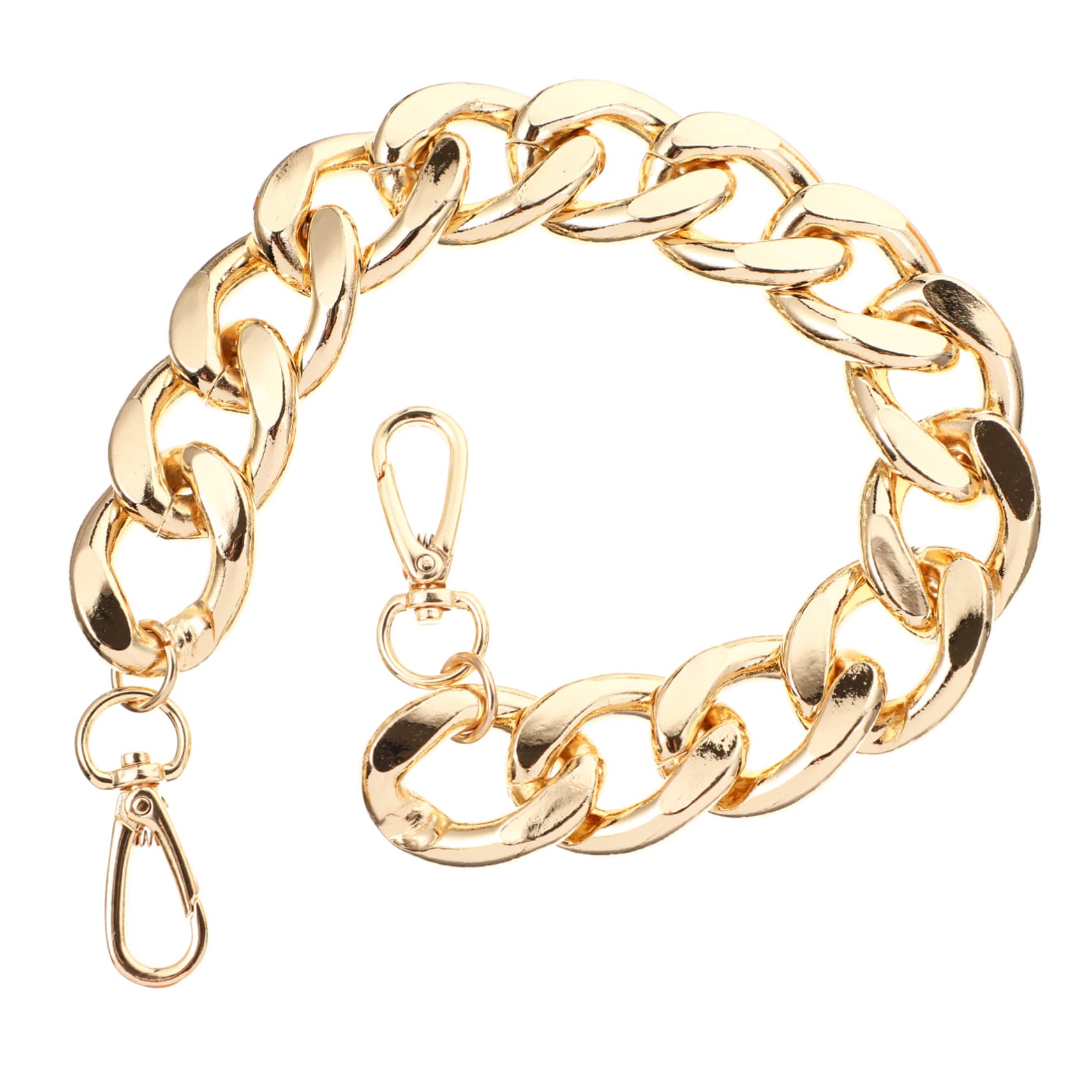 HOMSFOU Catena per Borsa in Lega 27mm Color Oro Chiaro 40cm, Tracolla Rimovibile Elegante e Resistente, Accessorio Donna per Borse a Tracolla, Pochette e Borse da Giorno