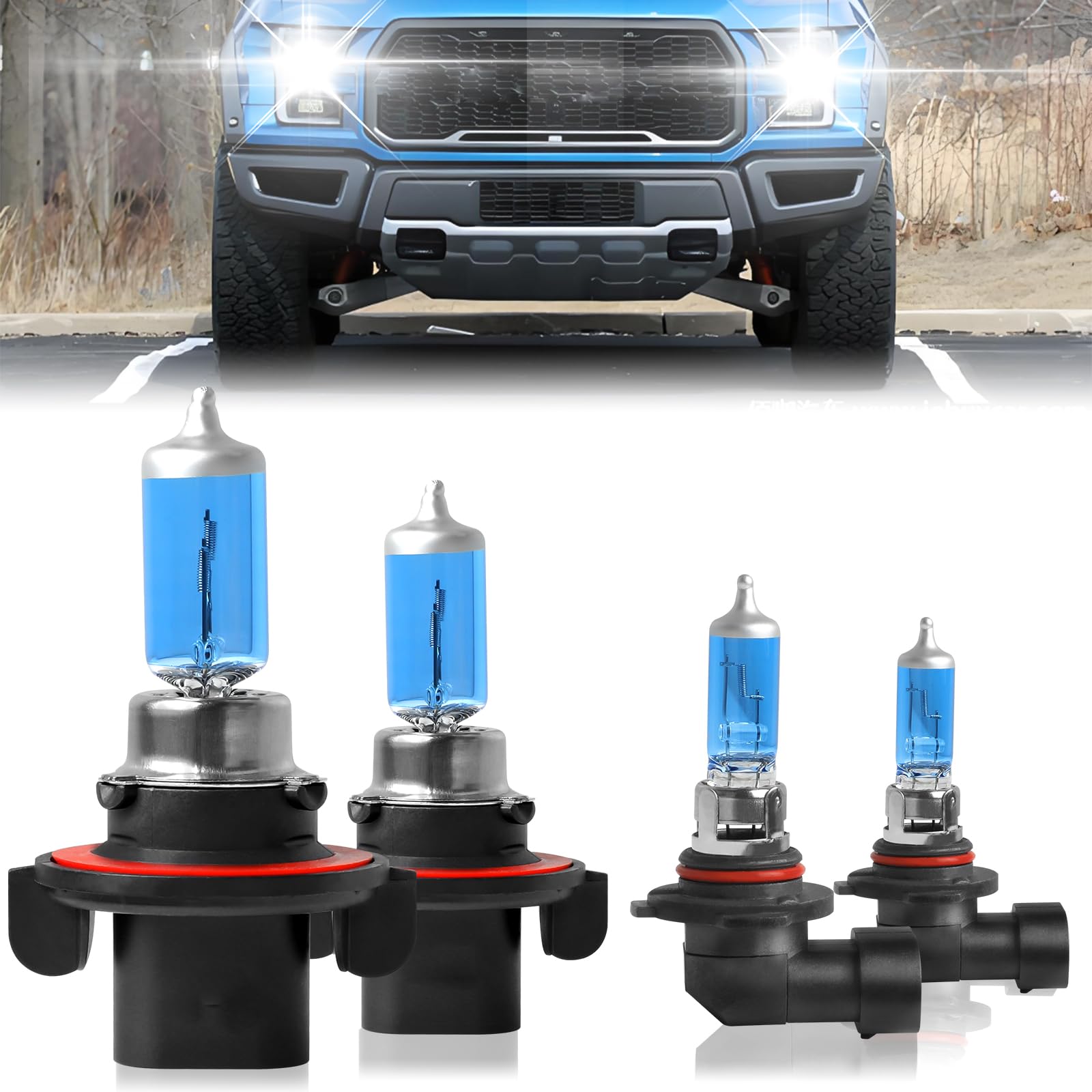 4-sides H13 9008 LED Headlight Bulbs Hi/Lo Beam For Ford F-150 2004 - Foto 12