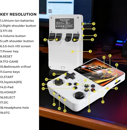 Miniatura 2 de R36s Pro Retro - Consola de juegos portátil, IPS de 3.5 pulgadas, 128 GB precargados con más de 40000 juegos clásicos, consola de juegos portátil,