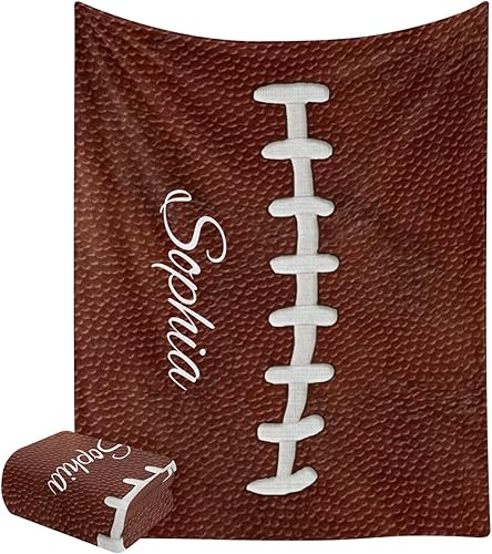Manta personalizada de fútbol con nombre, manta de forro polar súper suave para cama, sofá, regalo de cumpleaños y boda, 60 x 80 pulgadas