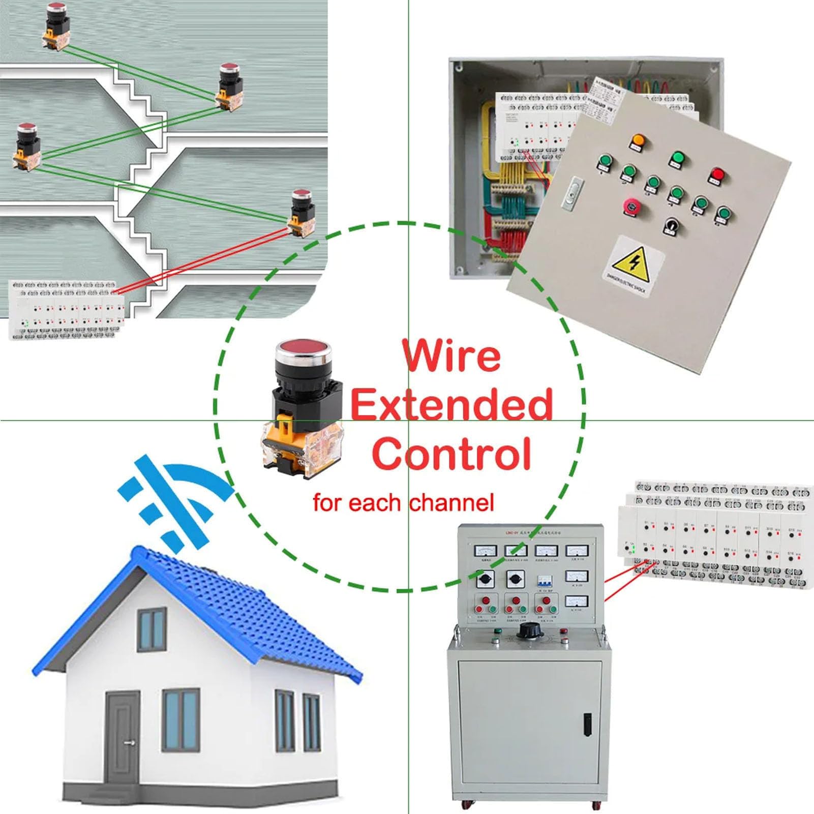 Disyuntor inteligente, temporizador WiFi inteligente con 16 canales aislados e interruptor externo, soporte para aplicación remota Tuya y control por voz