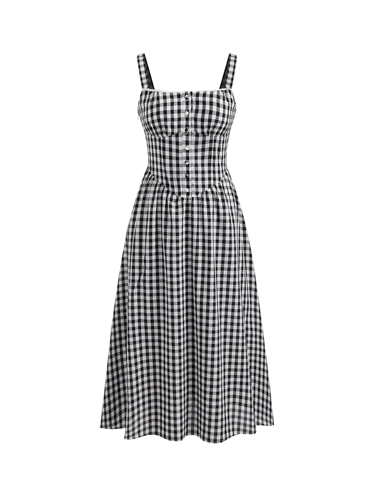 Drawer別注 Scye CHECKED DRESS COLLUSION multi channel check maxi dress in gray | ASOS