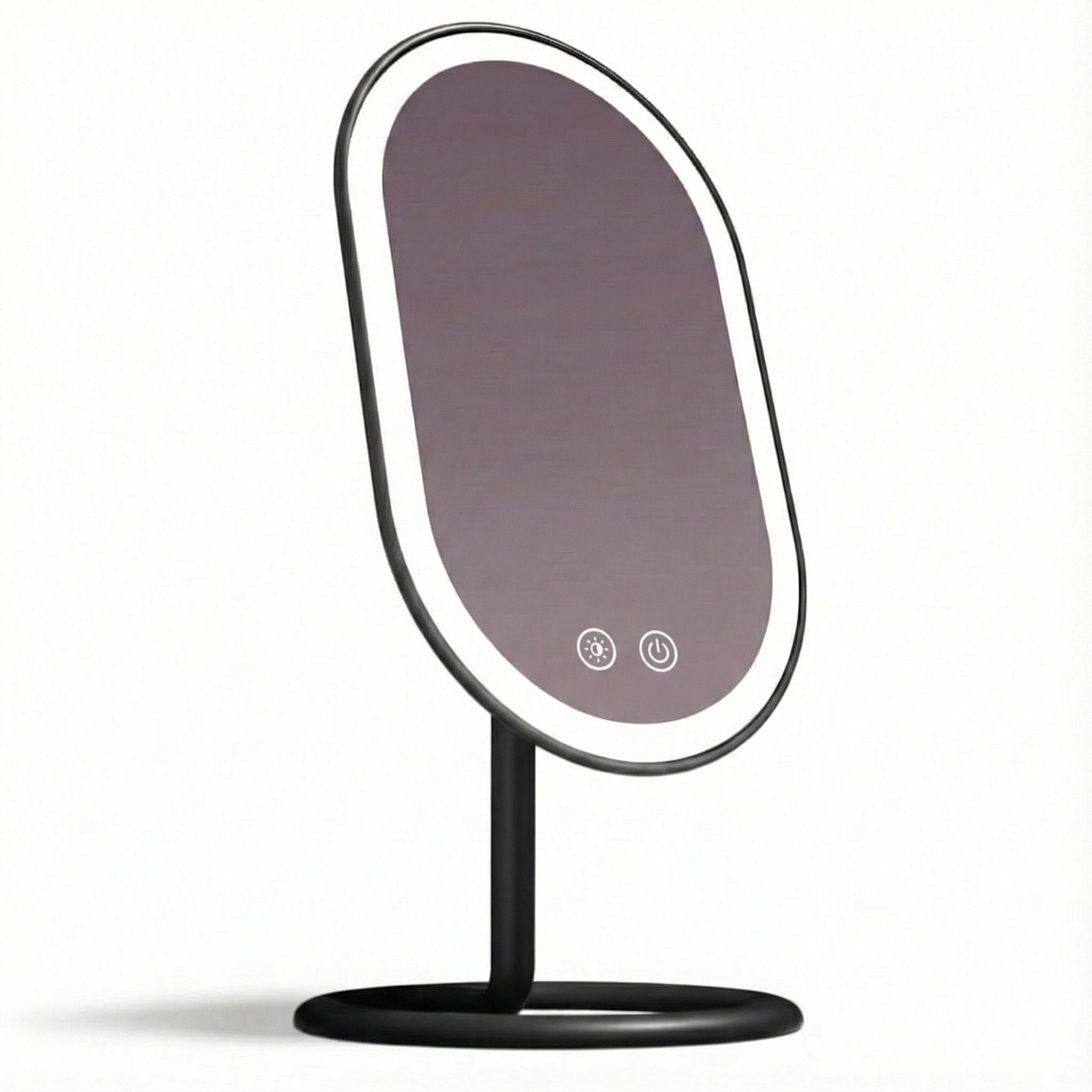 Fancii Vera LED Lighted Vanity Makeup Mirror, Rechargeable - Cordless Illuminated Cosmetic Mirror with 3 Dimmable Light Settings, Dual Magnification (Obsidian)